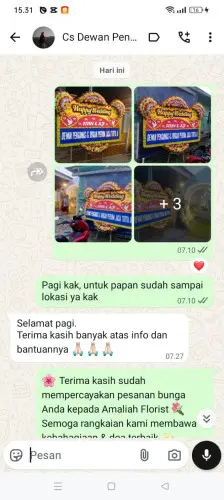 Testimonial Papan Bunga Pernikahan bekasi